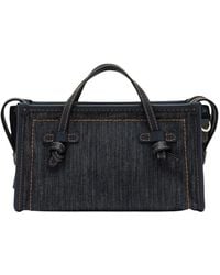 Gianni Chiarini - Blaue Denim Kompakt Tasche Mit Wildleder Details - Lyst