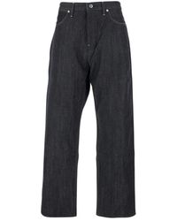 Jil Sander - Blauwe Denim Jeans Met Logo Patch - Lyst