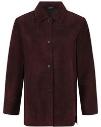 Max Mara - Jassen ,Bruin ,Suède Suede Shirt Jacket - Lyst