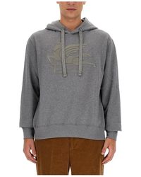 Etro - Hoodies & Sweatvesten ,Grijs ,Katoen Hoodies - Lyst