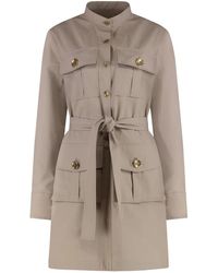 Givenchy - Kleedjes ,Katoen Safari Poplin Mini Jurk - Lyst