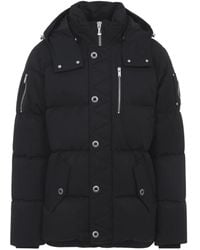 Moose Knuckles - Schwarze Baumwoll-3Q-Jacke Mit Kapuze - Lyst
