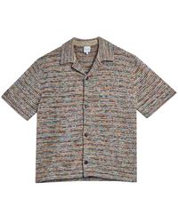 Paul Smith - Overhemden ,Veelkleurig ,Katoen Signature Stripe Gebreid Katoenen Shirt - Lyst