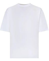Dondup - Tops ,Wit ,Katoen T-Shirt Met Ronde Hals - Lyst