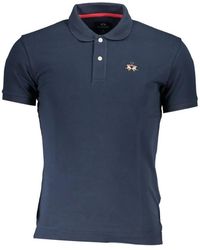 La Martina - Tops ,Blauw ,Katoen Elegant Slim Fit Polo Met Contrasterende Details - Lyst
