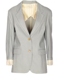 Alysi - Blazer Lino Stretch Monopetto - Lyst