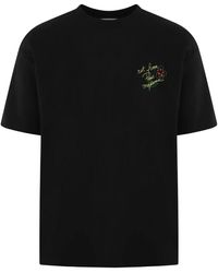 Drole de Monsieur - Slogan esquisse t-shirt schwarz - Lyst
