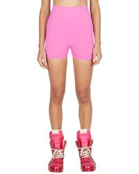 Rick Owens - Korte Broeken ,Roze ,Nylon Stretch Knit Fitted Bike Shorts - Lyst