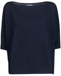 Liviana Conti - Blauer U-Boot-Ausschnitt Pullover - Lyst