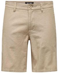 Only & Sons - Korte Broeken ,Katoen Katoen Linnen Bermuda Shorts - Lyst