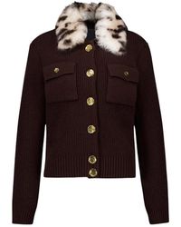Givenchy - Truien & Vesten ,Bruin ,Wol Luxe Wol Kasjmier Vest Met Bont - Lyst