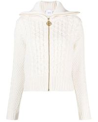 Patou - Weiße strickjacke mit reißverschluss - Lyst