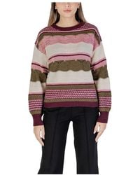 Ichi - Round-Neck Knitwear - Lyst