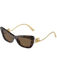 Dolce & Gabbana - Dunkel havana/braune sonnenbrille - Lyst