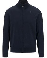 K-Way - Blaues Langarmshirt Mit Reißverschluss - Lyst