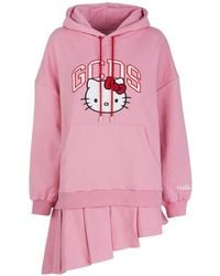 Gcds - Kleedjes ,Roze ,Katoen Logo Lounge Sweat Dress - Lyst