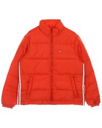 adidas - Fitness ,Rood ,Polyester Gewatteerde Puffer Jas Met Opstaande Kraag - Lyst