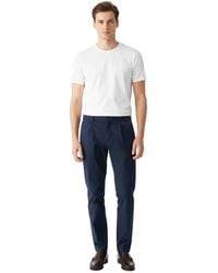 BRIGLIA - Pantalone Cotone Seta Elasticizzato Con Pences - Lyst