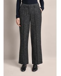 Bugatti - Pantalones De Tela Gruesa Grises Con Costuras, Mujer, Talla - Lyst