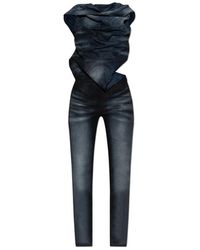 DIESEL - Jumpsuits & Playsuits ,Blauw ,Katoen Jumpsuit - Lyst