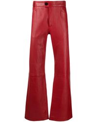 Ernest W. Baker - Broeken ,Rood ,Rode Lamsvacht Flared Leren Broek - Lyst