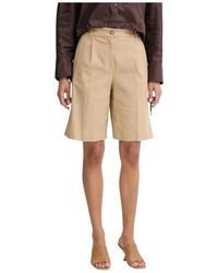 Pinko - Korte Broeken ,Katoen Bermuda Shorts Met Persvouw Detail - Lyst