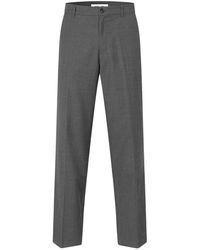 Samsøe & Samsøe - Broeken ,Grijs ,Wol Eco Wool Blend Straight Broeken - Lyst