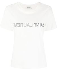 Saint Laurent - Reverse Logo T-shirt - Lyst