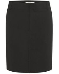 Gestuz - Rokken ,Zwart ,Polyester Zwarte A-Lijn Rok Met Ceintuurlussen - Lyst