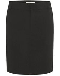 Gestuz - Rokken ,Zwart ,Polyester Zwarte A-Lijn Rok Met Ceintuurlussen - Lyst