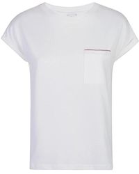 Eleventy - Baumwoll-Jersey-T-Shirt Mit Rundhalsausschnitt Und Kontrasttasche - Lyst