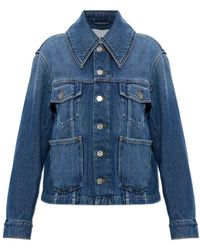Ganni - Denim Jas Met Zakken - Lyst