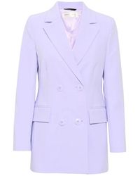 Inwear - Lavendelfarbener blazer mit klassischem kragen und klappentaschen - Lyst