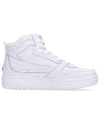 Fila - Schoenen ,Wit ,Suède Witte High-Top Sneaker Vetersluiting - Lyst