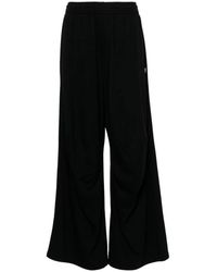 MM6 by Maison Martin Margiela - Pantalones negros de pierna ancha con detalles de dardos - Lyst
