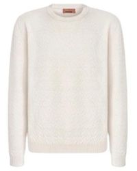 Missoni - Truien & Vesten ,Katoen Trui Met Ronde Hals En Ton-Sur-Ton Zigzag - Lyst