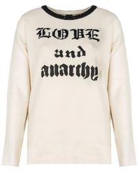 Pinko - Truien & Vesten ,Wit ,Wol Barbaresco Paillet Sweater - Lyst