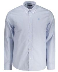 North Sails - Hellblaues Gestreiftes Baumwollhemd - Lyst