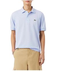 Lacoste - Tops ,Blauw ,Katoen L.12.12 Light Piqué Polo - Lyst