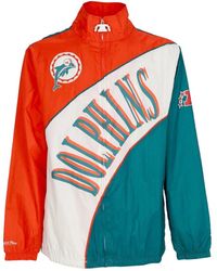 Mitchell & Ness - Jassen ,Veelkleurig ,Polyester Miami Dolphins Retro Windbreaker Jas - Lyst
