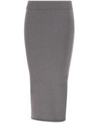 Entire studios - Rokken ,Grijs ,Katoen Raw Knit Midi Rok - Lyst