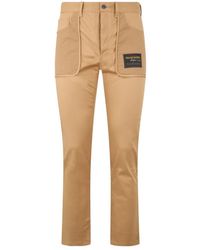 Moschino - Broeken ,Katoen Rechte Broek Met Zichtbare Zakken - Lyst