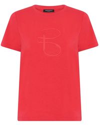 Bruuns Bazaar - Tops ,Rood ,Katoen Klassiek T-Shirt Met Print - Lyst