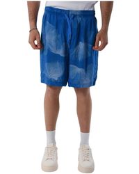 Armani Exchange - Viskose bermuda shorts mit elastischem bund - Lyst
