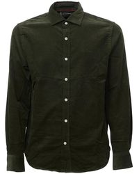 MC2 Saint Barth - Overhemden ,Groen ,Corduroy Shirt Met Borduursel Op De Rug - Lyst