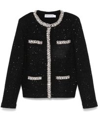 Self-Portrait - Cotton Wool Blend Sequin Jacket - Lyst