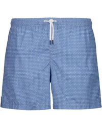 Fedeli - Badmode ,Blauw ,Polyester Blauwe Airstop Stempel Zwemshorts - Lyst