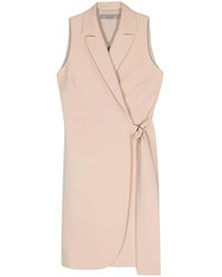 D.exterior - Kleedjes ,Polyester Crepe Wrap Midi Jurk - Lyst