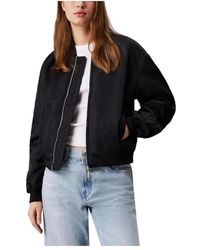 Calvin Klein - Jassen ,Zwart ,Nylon Gewatteerd Bomberjack - Lyst