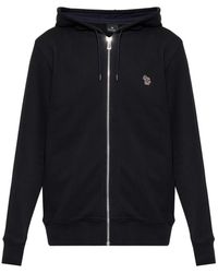 Paul Smith - Hoodies & Sweatvesten ,Zwart ,Katoen Zebra Logo Zip Through Hoodie - Lyst